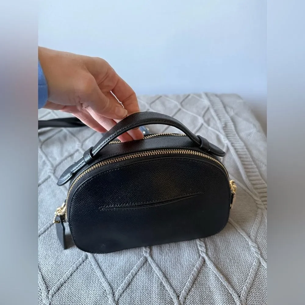 Coach Serena Satchel Crossbody Bag Top Handle Saffiano Leather Black 1589 Small - Picture 10 of 16